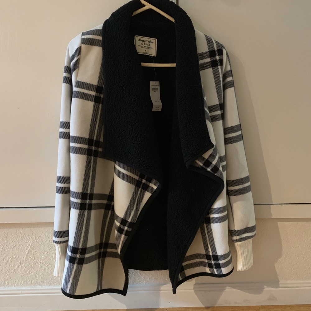 Abercrombie plaid shearling jacket